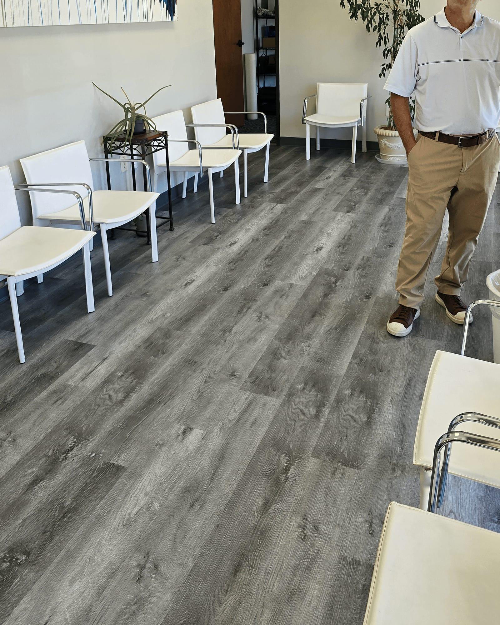 Dr. Keith Jensen in the waiting room at Mansfield Spinal Care in Mansfield, Texas.